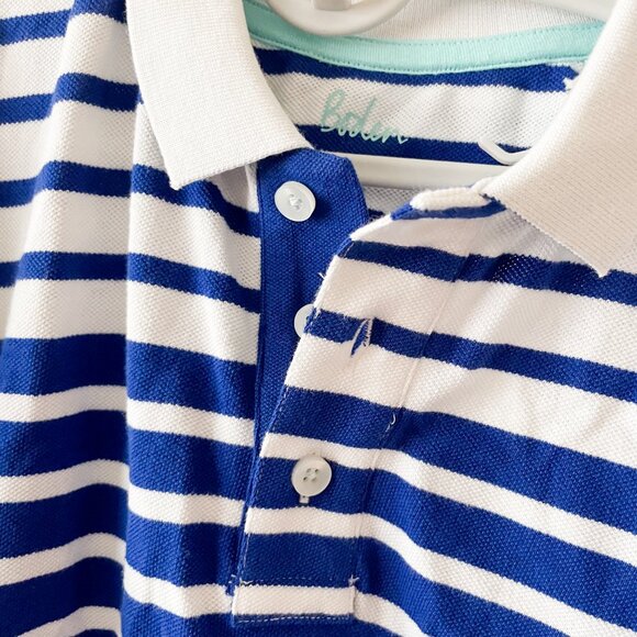 New With Tags Piqué Polo Blue and White Striped Shirt - Picture 3 of 10
